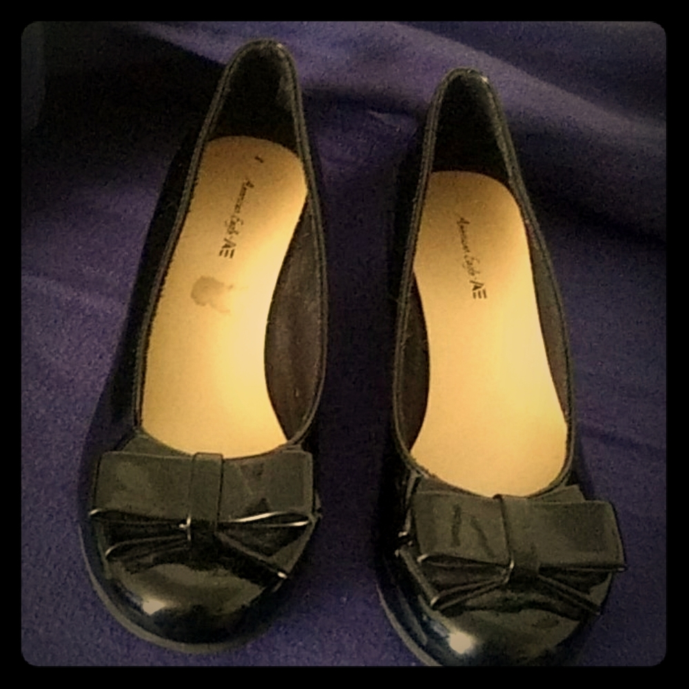 Girls black wedge shoes